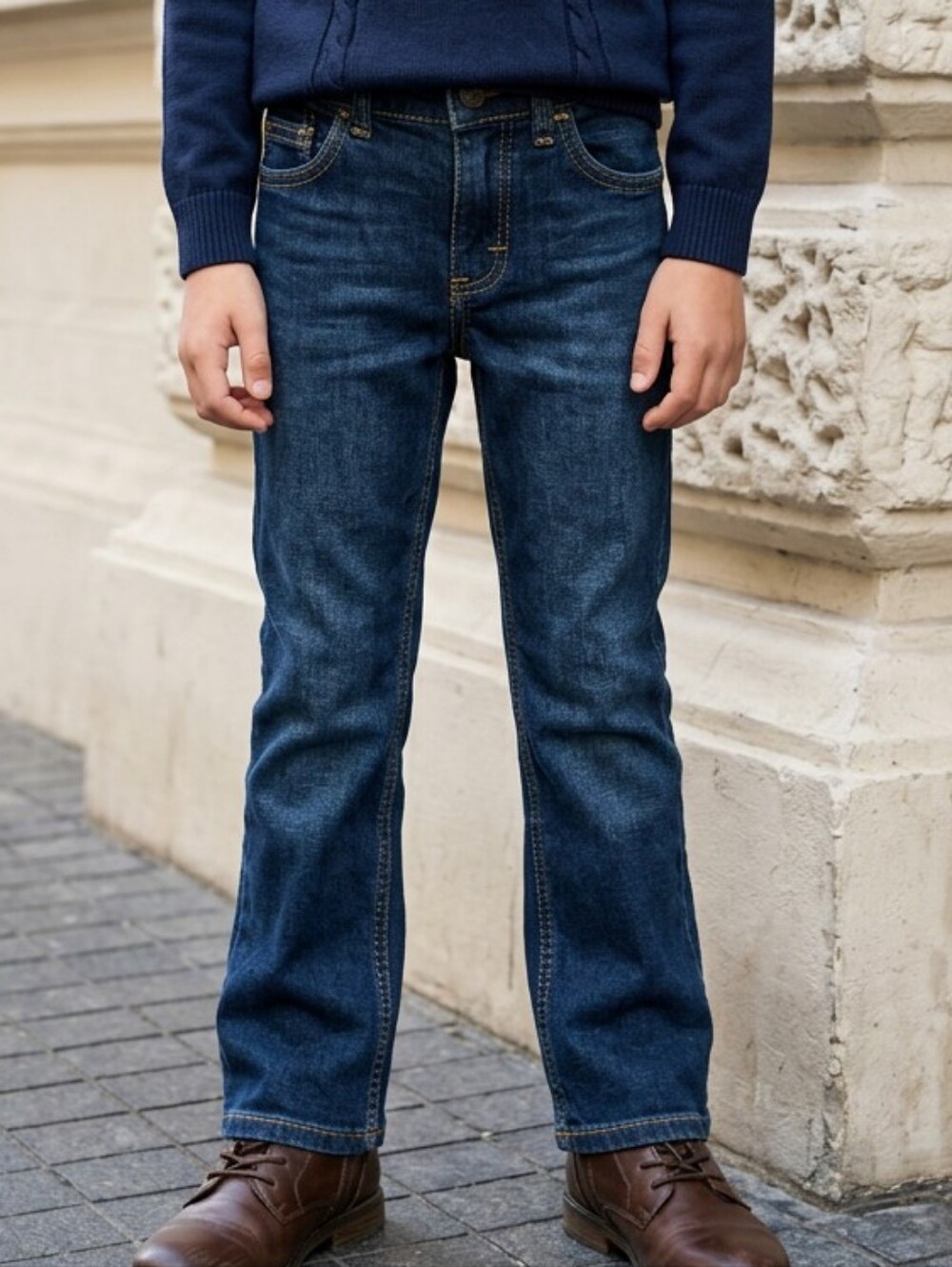 Wrangler Classic Bootcut Jeans Boys 5 Slim Dark Wash Flex Denim Adjustable Waist